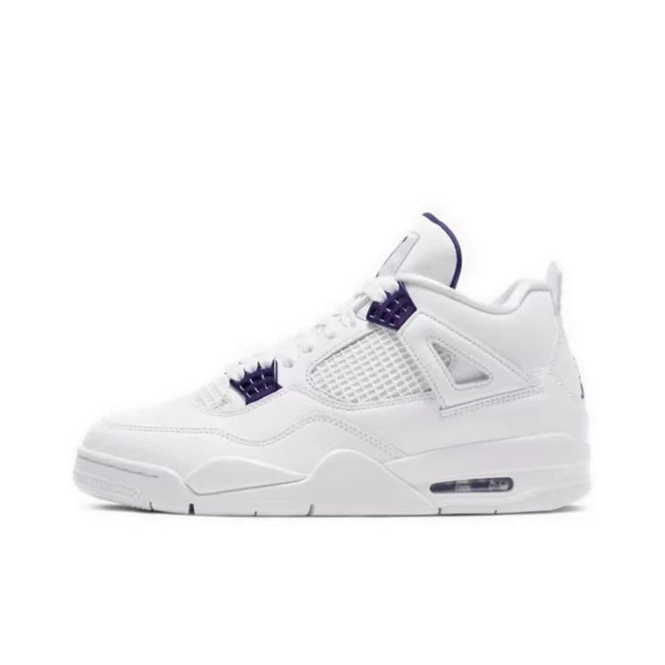 Chaussures de basket-ball 4s Bred chaussures de sport métalliques blanc noir ciment chat royauté champignon hommes formateur rétro 4 femmes chauss