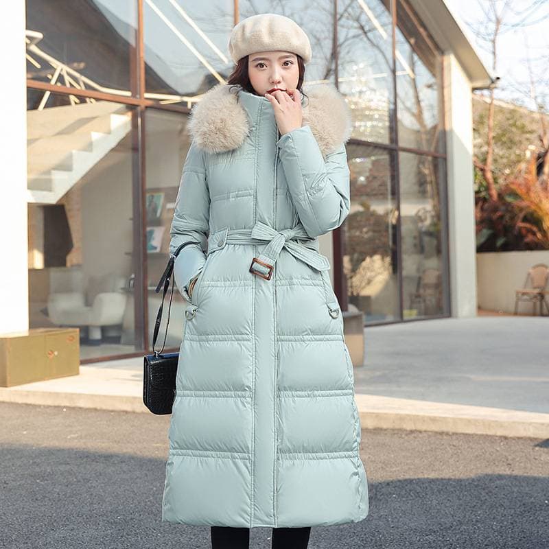 Manteaux d'hiver Veste matelassée en coton pour femmes Veste matelassée en coton Mi-longue Longueur genou Version coréenne Veste matelassée en co