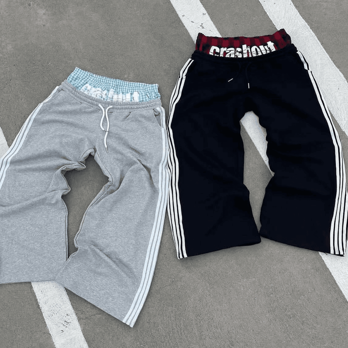 Women's Clothing Hip Hop Street Double Waist Casual Striped Sports Pants High Street Fashion All Match