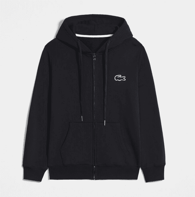 Nouveau sweat à capuche zippé printemps-automne pour homme avec petit logo de poisson brodé