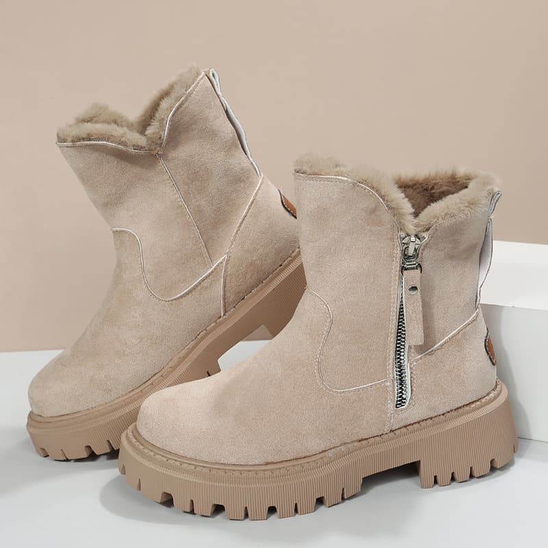 Large size snow boots women's winter new cashmere women's shoes warm boots cotton shoes