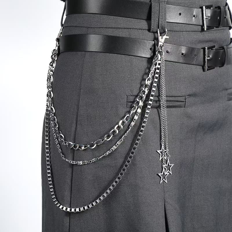 for Women Cool Ins Star Decoration Punk Waist Accessories JK Skirt Hip Hop Jewelry Pants Chain
