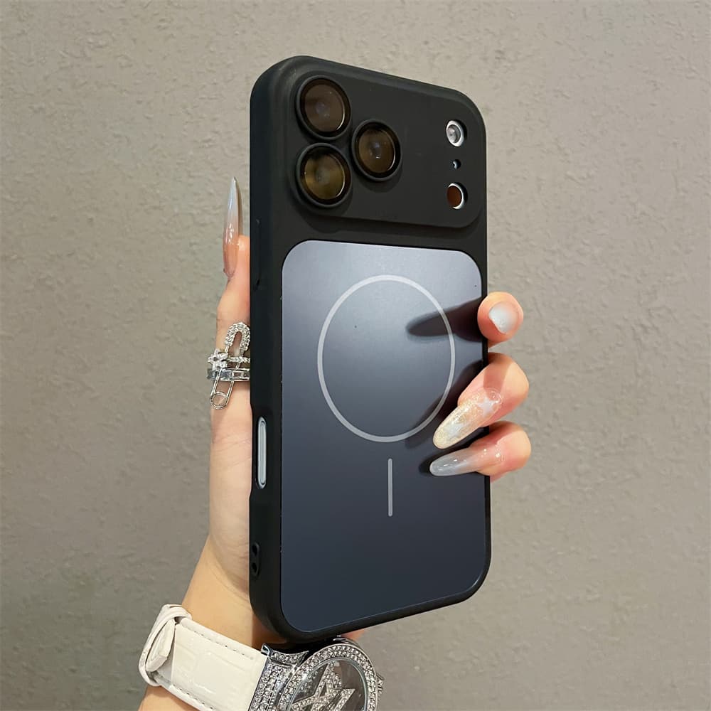 Coque magnétique de luxe pour iPhone 16 Plus, 15, 14, 13, 12, 11 et 17 Pro Max. Transformable en coque souple en silicone TPU antichoc.