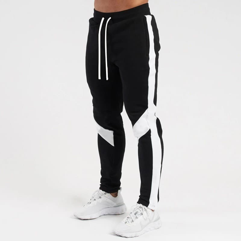 2024 Winter New Color Matching Plush Warm Feet Sports Fitness Casual Pants Men's