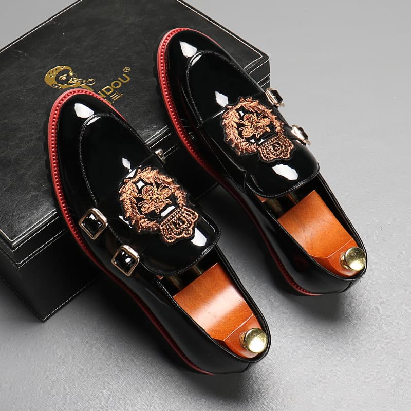 British Style Leather Shoes Men's Breathable Business Formal Shoes Spring And Autumn Men's Slip-on Monk Shoes Casual All-match Trendy Shoes