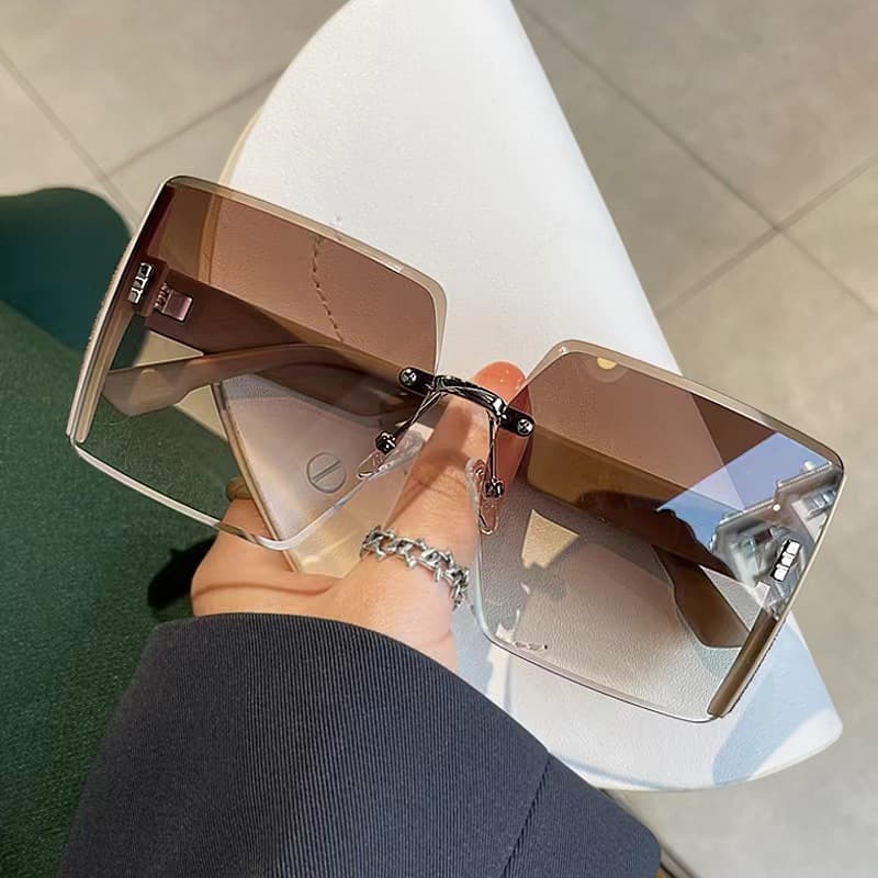 High-End Square Framele Edge Trendy Peronality New Cool Sunglae For Women With Large Face Slimming Fahion