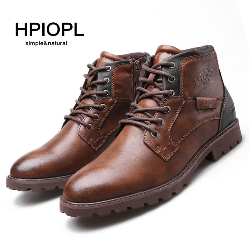 Men’s Shoes boots plus size zipper short boots men's shoes high top shoes desert work boots