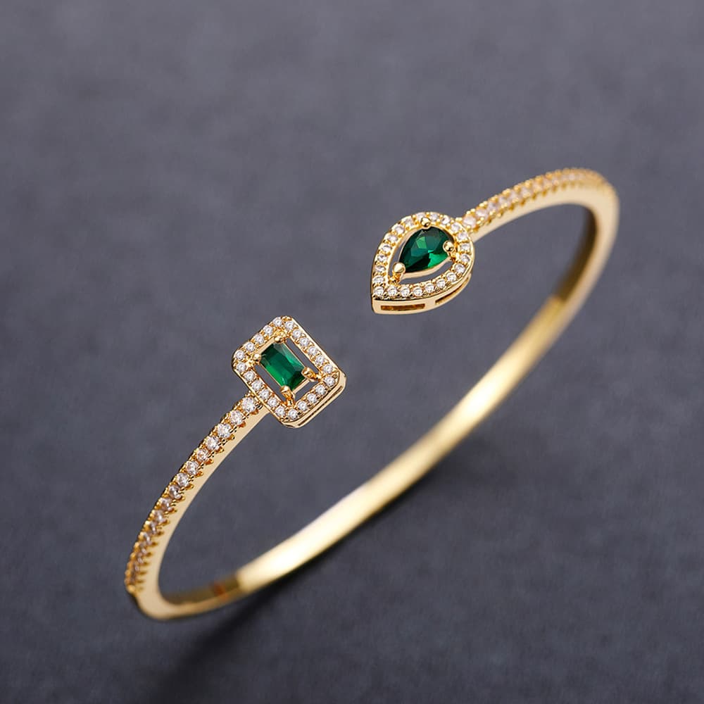 Bracelet ouvert tendance Cao Shi en laiton et zircon, version coréenne, simple, cadeau de banquet