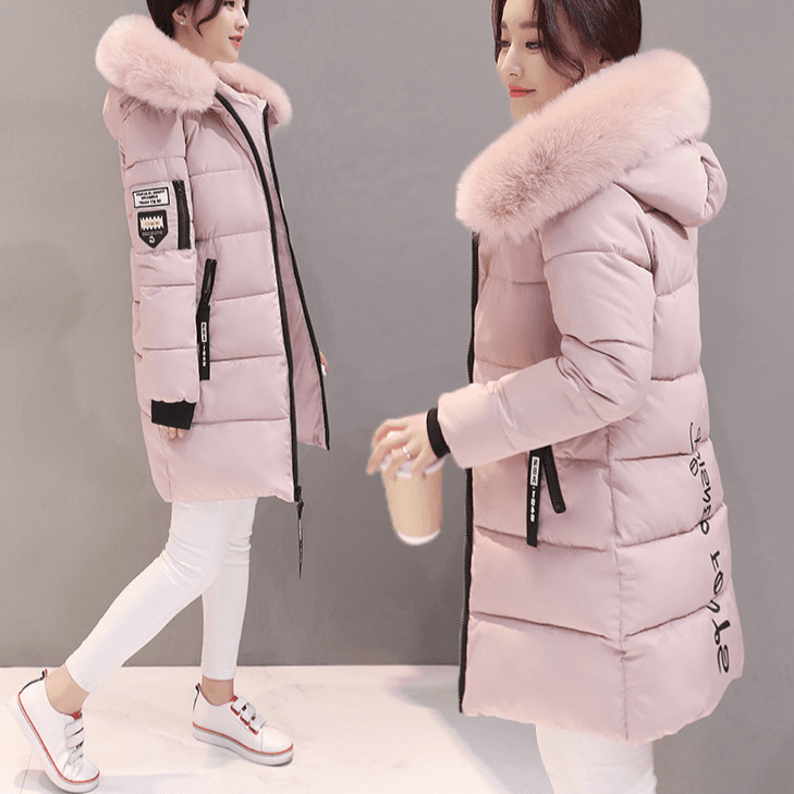 Women's Korean version cotton-padded coat with large fur collar padded jacket