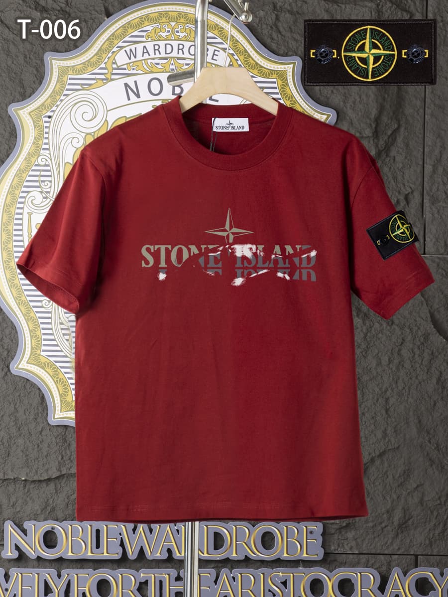 T-006 - T-shirt d'été à manches courtes et col rond en pur coton, haut tendance de haute qualité, léger et respirant pour l'été.