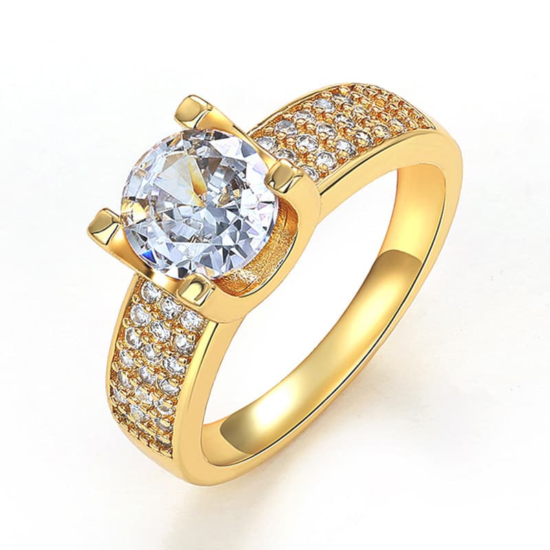 Cao Shiqun Four Claw Simulated Zircon for Women Micro Set Luxury Fashion Versatile Ring