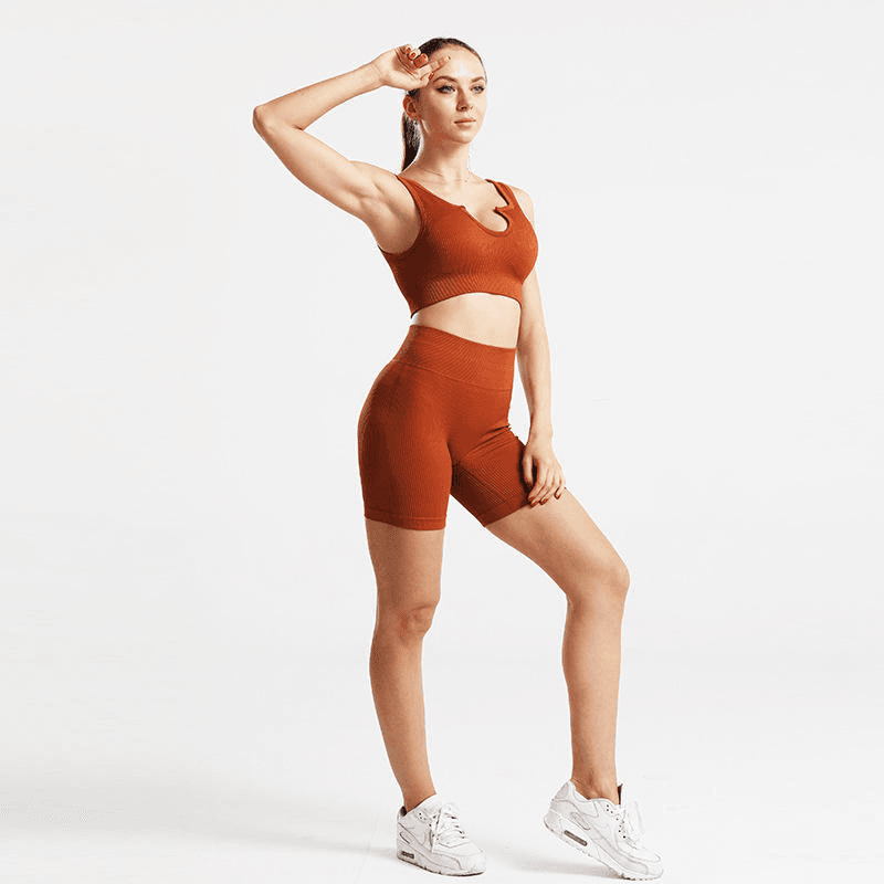 Women's Yoga Line Nine Pants Fitness Exercise Pants High Waist High Stretch Skinny Peach Hip Wrap Seamless Shorts