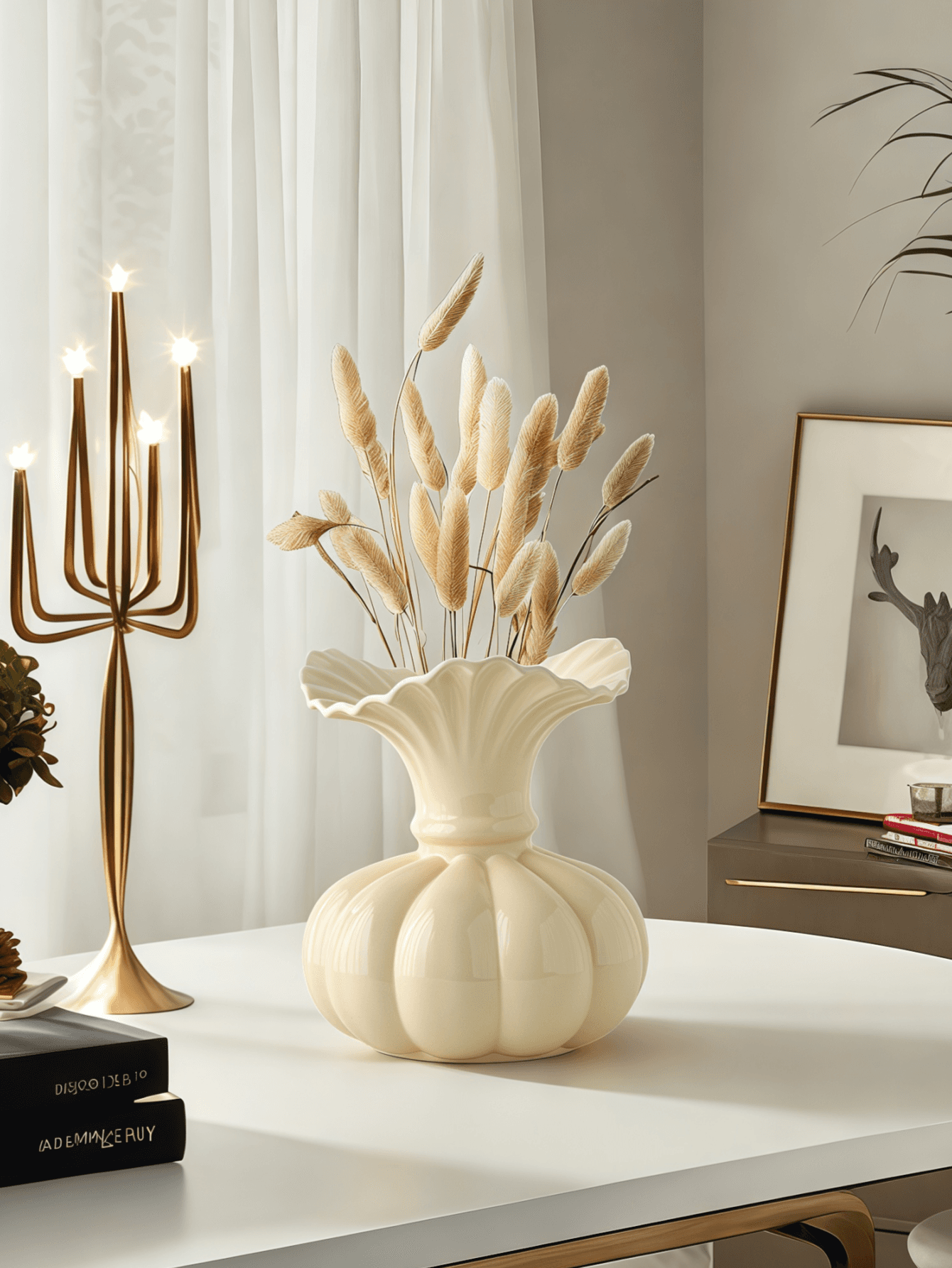1pc French Creative Cream Style Ins Nordic Design Ceramic Vase Can Be Filled With Water, Flower Arrangement Vase, Multi-scene Ornament Decoration Vase
