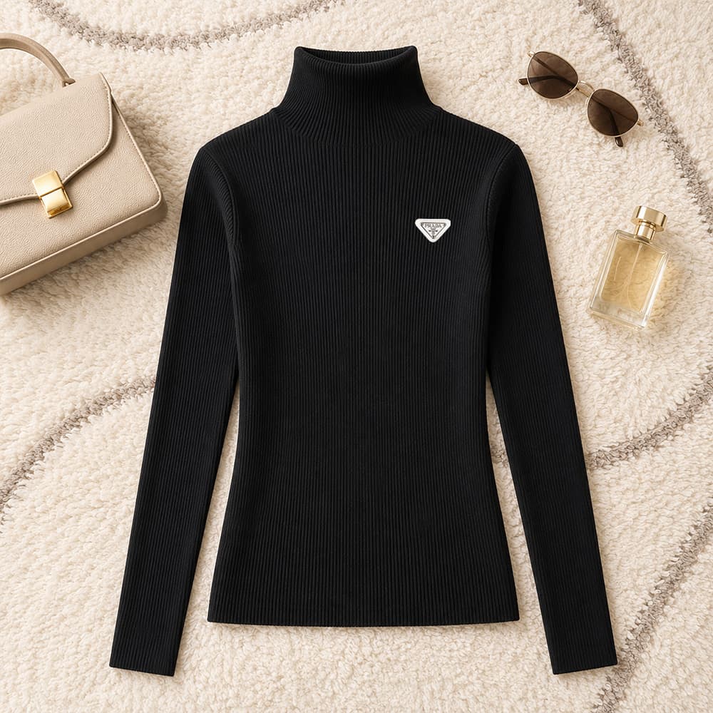 Pull à col roulé tendance pour femme, en maille, automne-hiver, haut chic et polyvalent, nouveauté