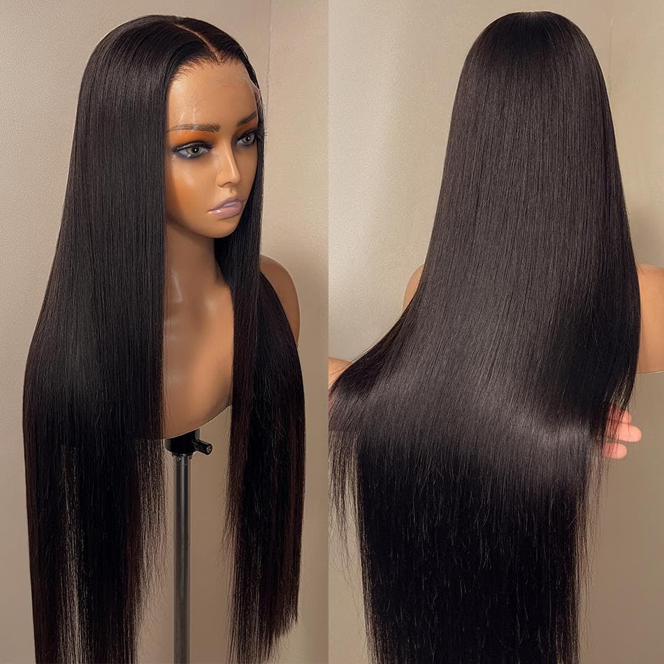 Straight Lace Frontal Human Hair Wigs For Black Women 13x4 Lace Front Wigs Glueless Remy Preplucked 180% Density Wigs