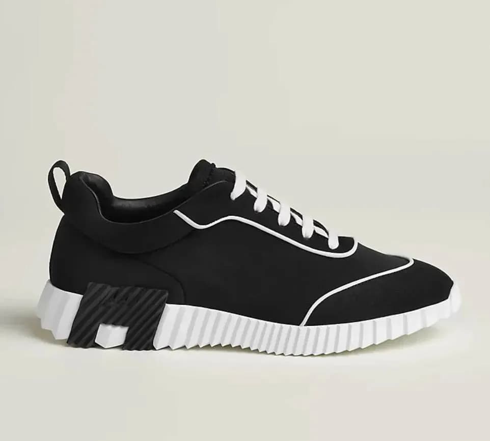 Baskets montantes de marque H pour homme, style décontracté, en cuir et mesh, à lacets, style running.