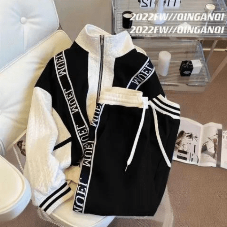 Women's Clothing casual fashion women's suit new large size loose style sweater small style sports two piece suit