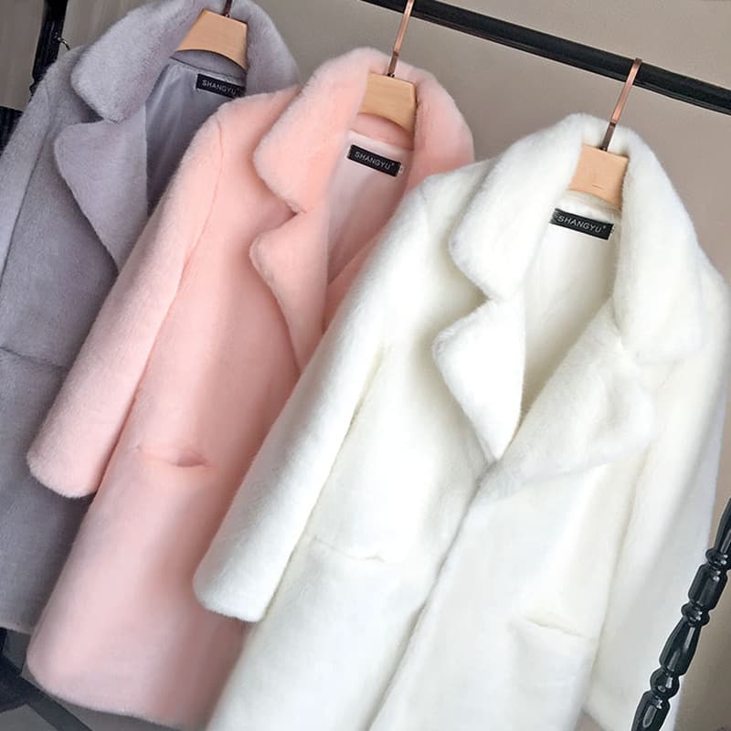 Women's fur mink coat women's long women's coat mink