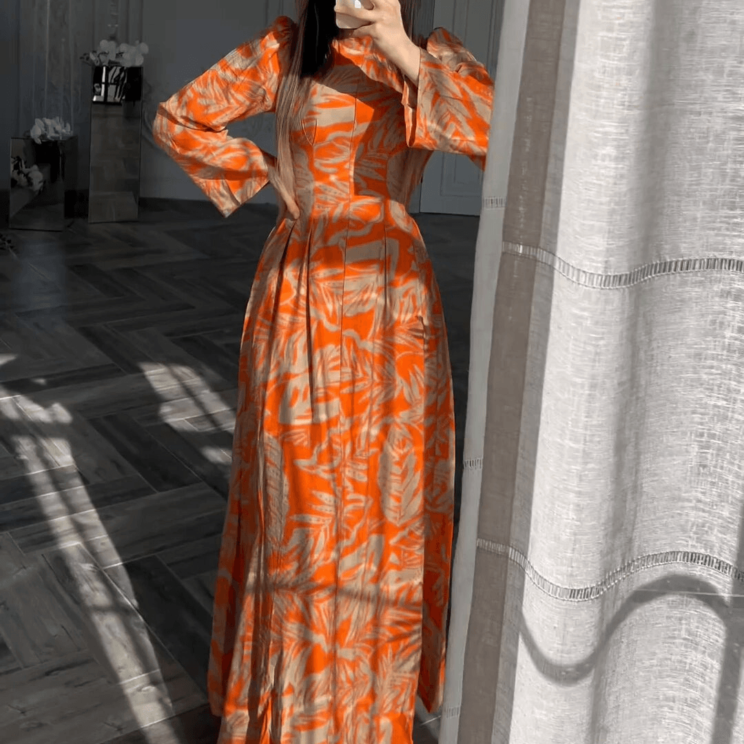 Women's Clothing New High End Long Sleeved High Waisted Slim Fitting Long Dress