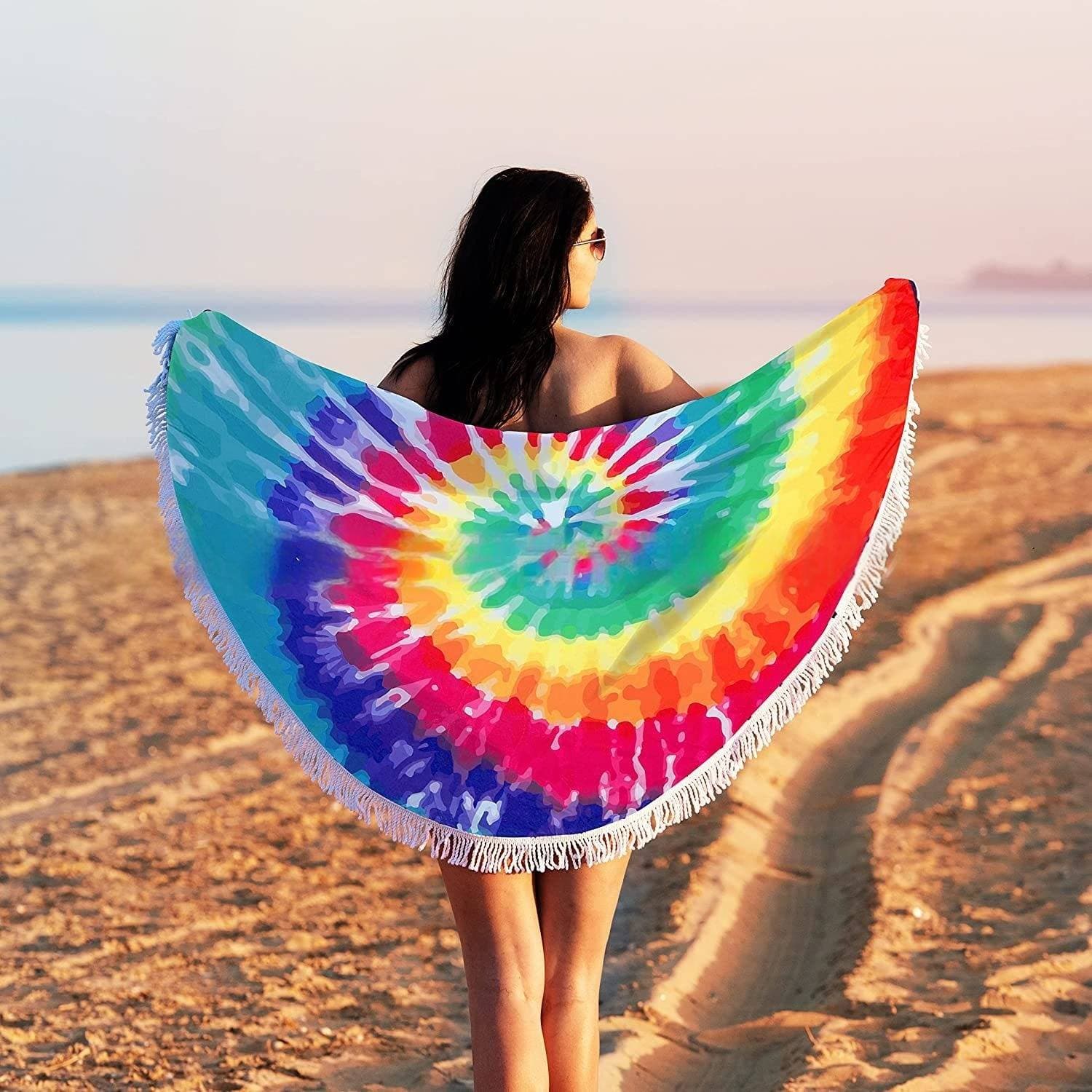 Round Microfiber Beach Towel - Thick & Super Absorbent For Hotels, Travel & Swimming (Portable, Quick Dry, Small Batch Orders Available)​​