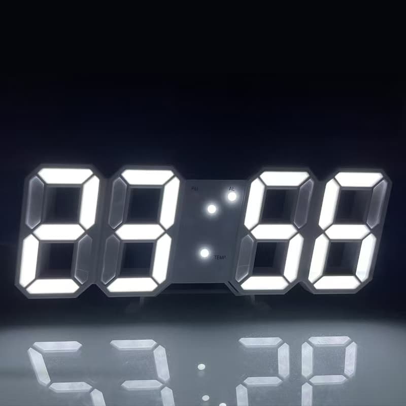 3D Digital Alarm Clock, Home Desktop Clock, Wall-Mounted Entertainment Clock, High-End Creative LED Wall-Mounted Electronic Clock