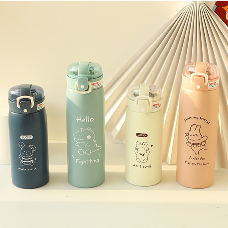 Kids Safe Cartoon Thermos - Straw Cute Tumbler