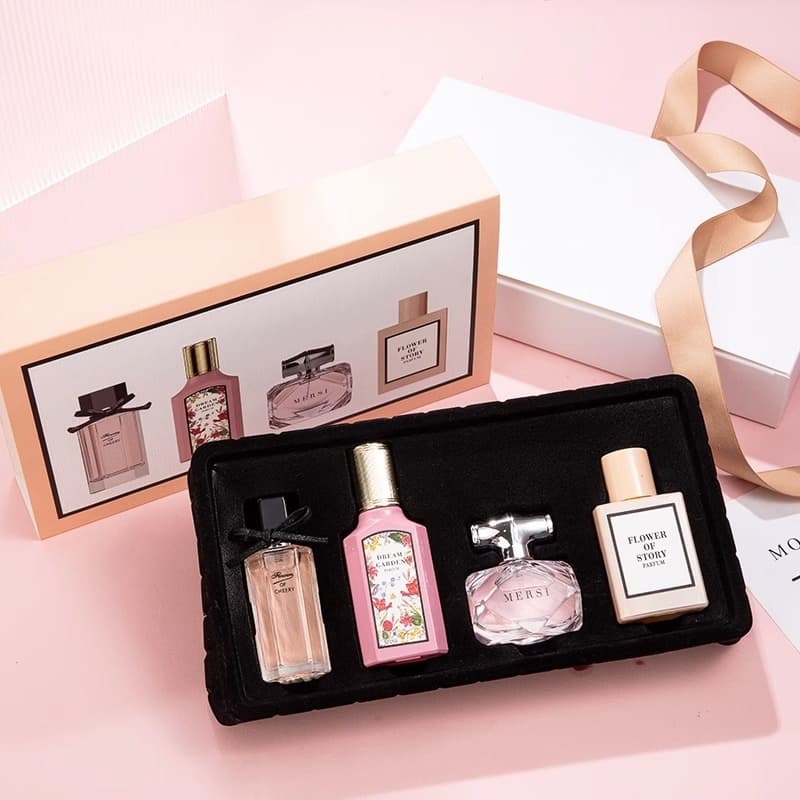 4 bottles Floral Fragrance Perfume Flower smell Gift for Birthday Christmas Valentine Day Mother's Day