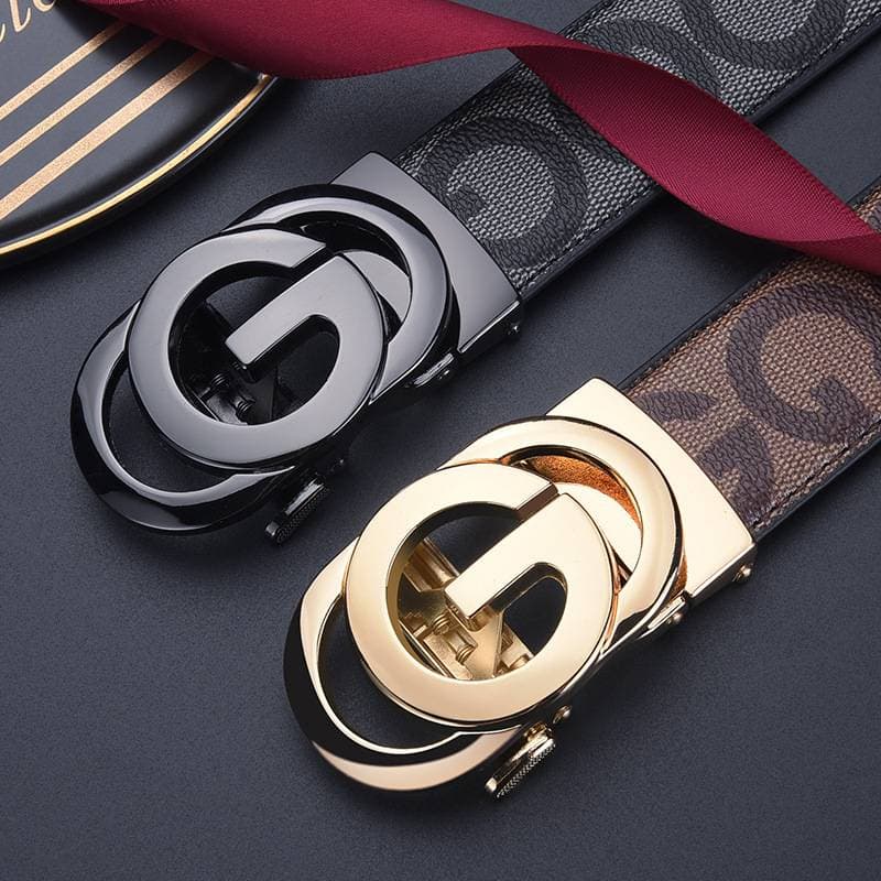 Unisex Accessories Men's Leather Belt – Automatic Buckle With G-Pattern (Trendy & Durable)​