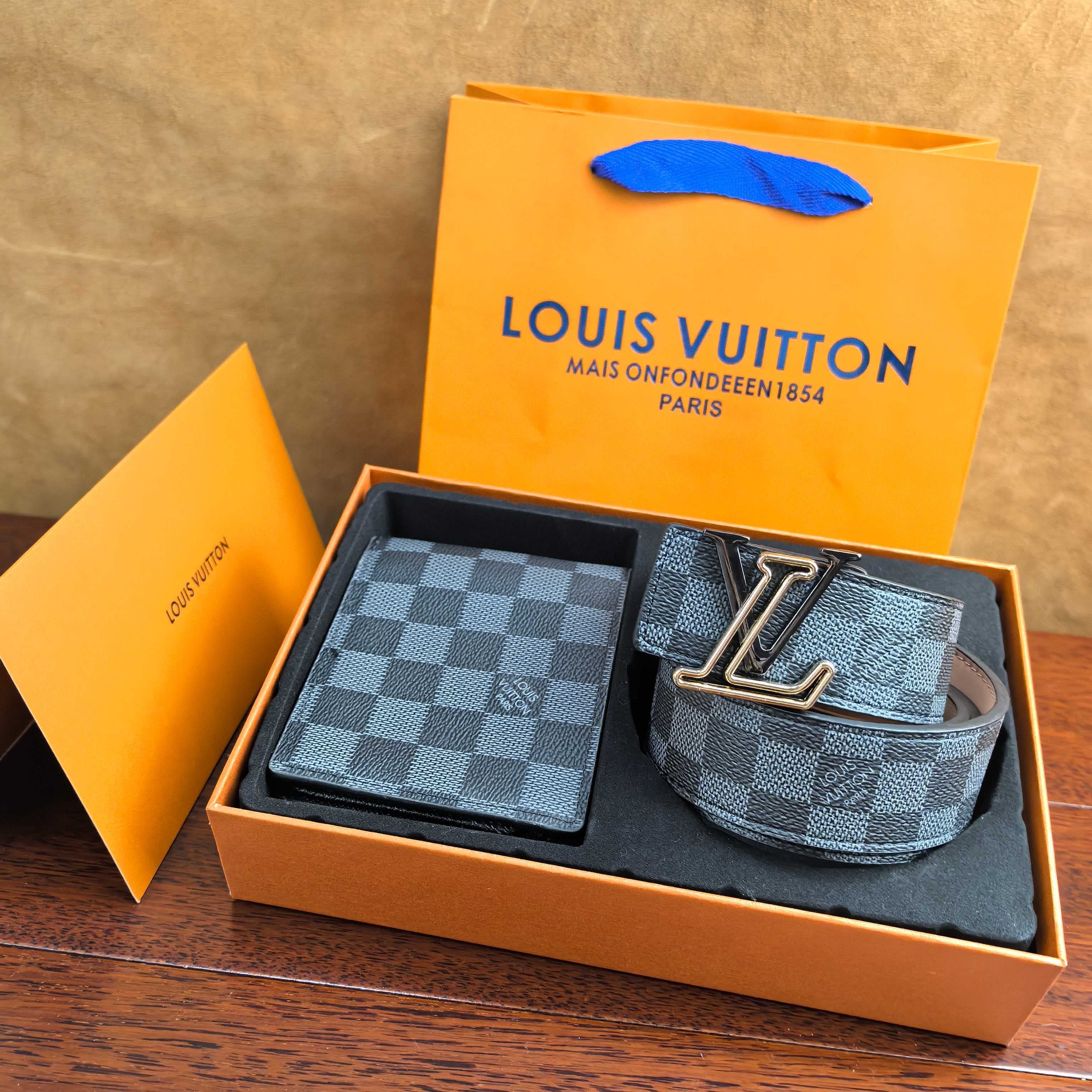Coffret cadeau - Combinaison portefeuille et ceinture pour homme, luxueuse et tendance