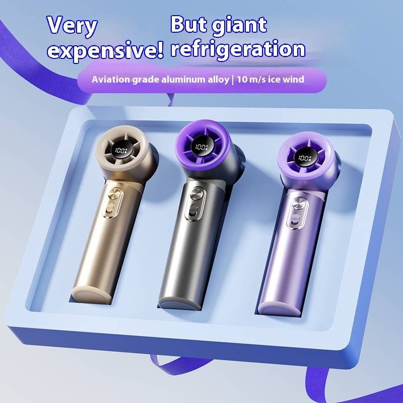 ​2025 Premium Aluminum Handheld Fan - High-Speed Turbo Cooling & USB Rechargeable (Ultra-Portable & Durable Metal Design)​