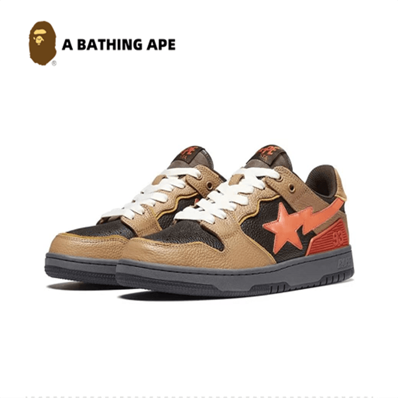 A BATHING-APE Bape-STA SK8 DUNK NO.93 Classic Low Help Flash Star Contrast Fashion Board Shoes Casual Skateboarding Shoes Unisex