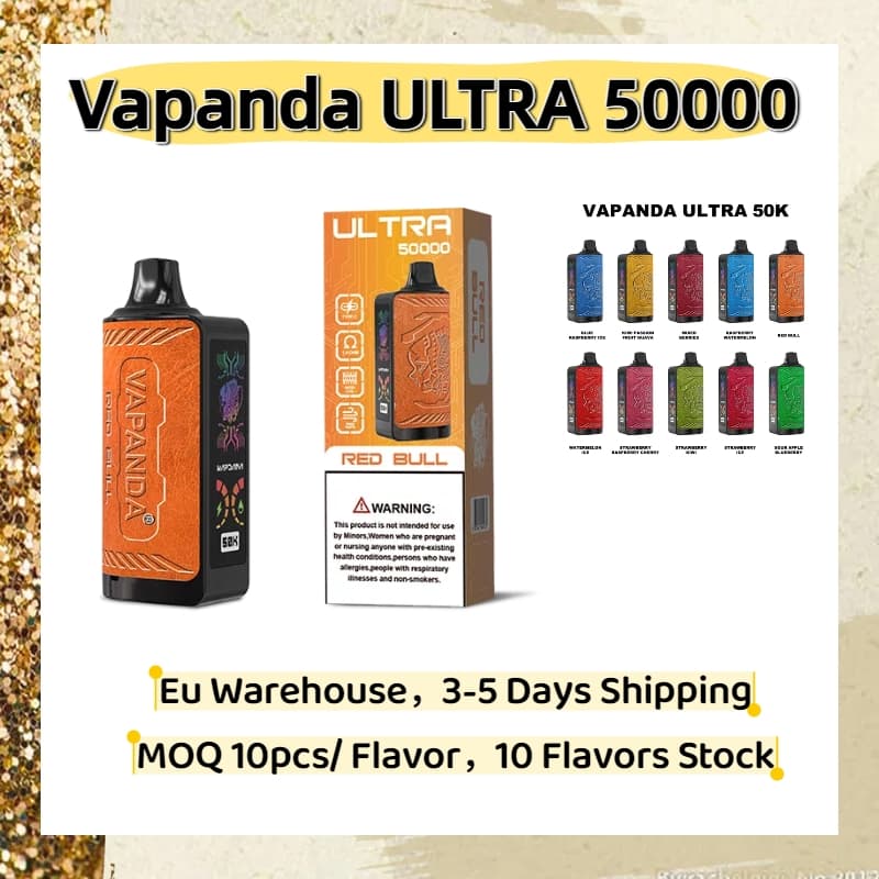 Cigarette électronique originale Vapanda Ultra 50000 bouffées, boîte de 50 000 bouffées, cartouches jetables