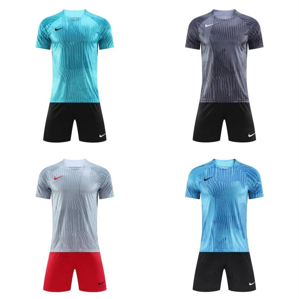 2-piece Set Men's Kids Dri-Fit Stripe Printing T-Shirt&Short Football Jersey Suit Quick Drying Lightweight and Breathable For Training Competition