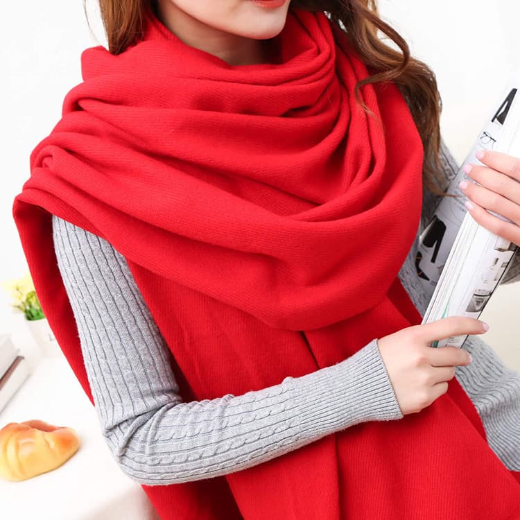 Women's Scarves red scarf logo custom solid color gift imitation cashmere shawl