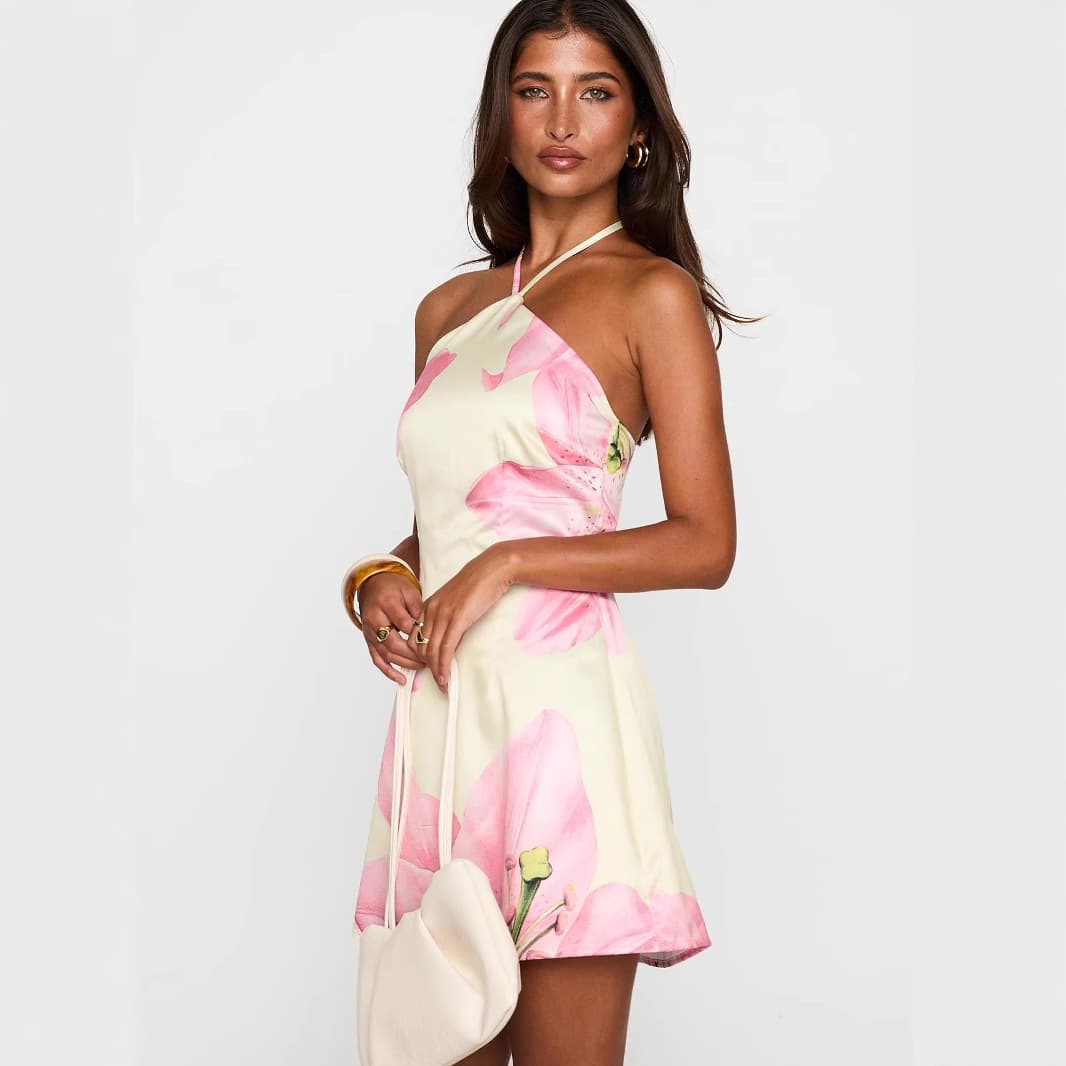 Wind 2025 Summer Women's New Sexy Suspender Floral Print Slim Long Dress