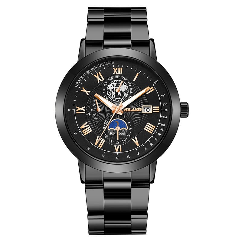 new explosions three eyes moon calendar men's watches men's watches stainless steel with men's watches
