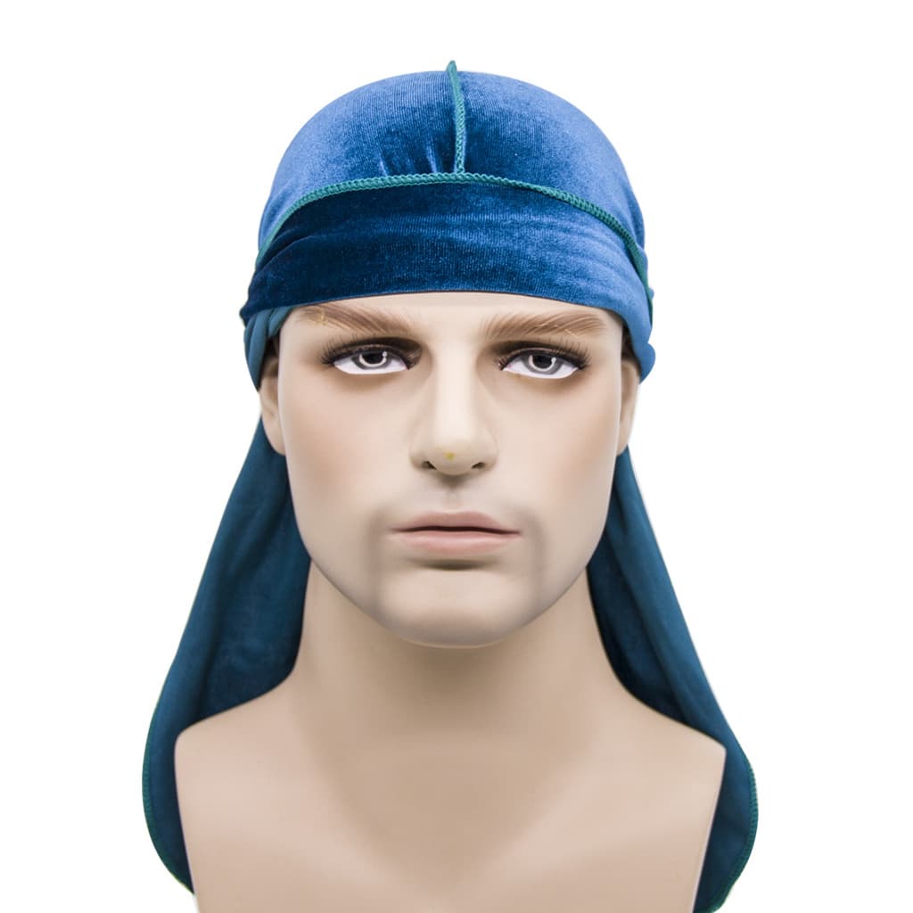 Unisex Velvet Long Tail Pirate Hat Popular Long Tail Band Hat Velvet Durags