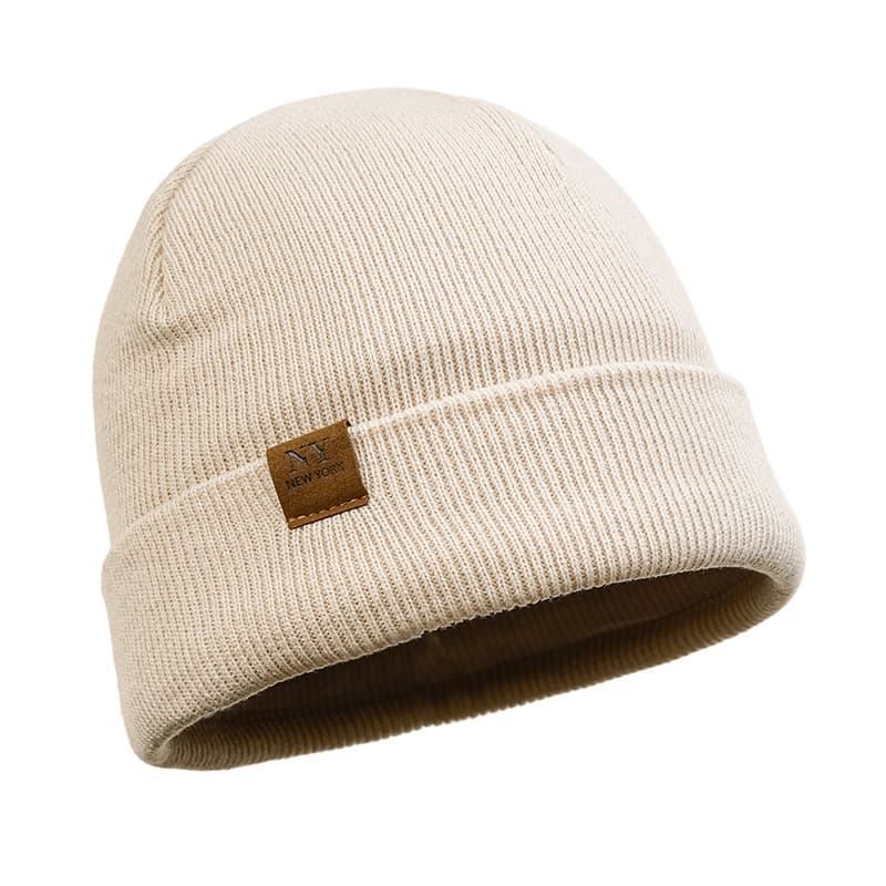 Unisex Autumn and winter leather cap for men and women all simple woolen hat personality cap cold hat warm hat