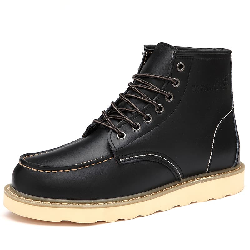Bottines d'hiver en coton pour hommes Bottines montantes en cuir de vachette pour hommes