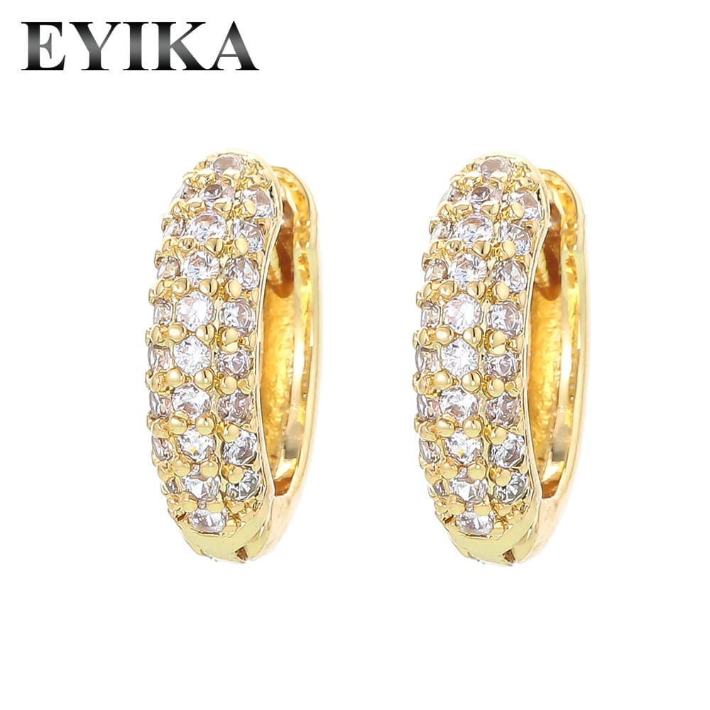 micro inlaid zircon earrings for women Hip hop fashion simple C shaped earrings for men Temperament personality earrings