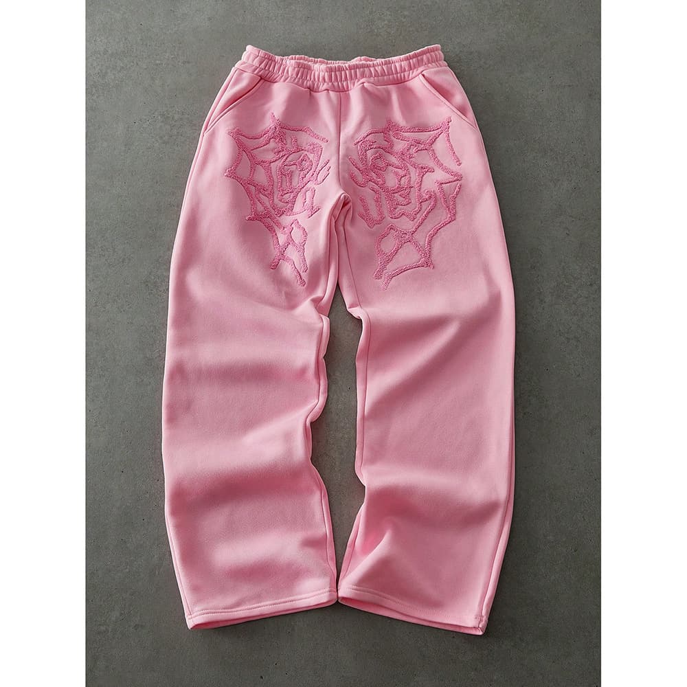 Men's Clothing Men's Stylish Casual Pants - Loose Fit Streetwear Joggers For Spring & Autumn - Comfortable Polyester Trousers In Black, Gray, Pink​