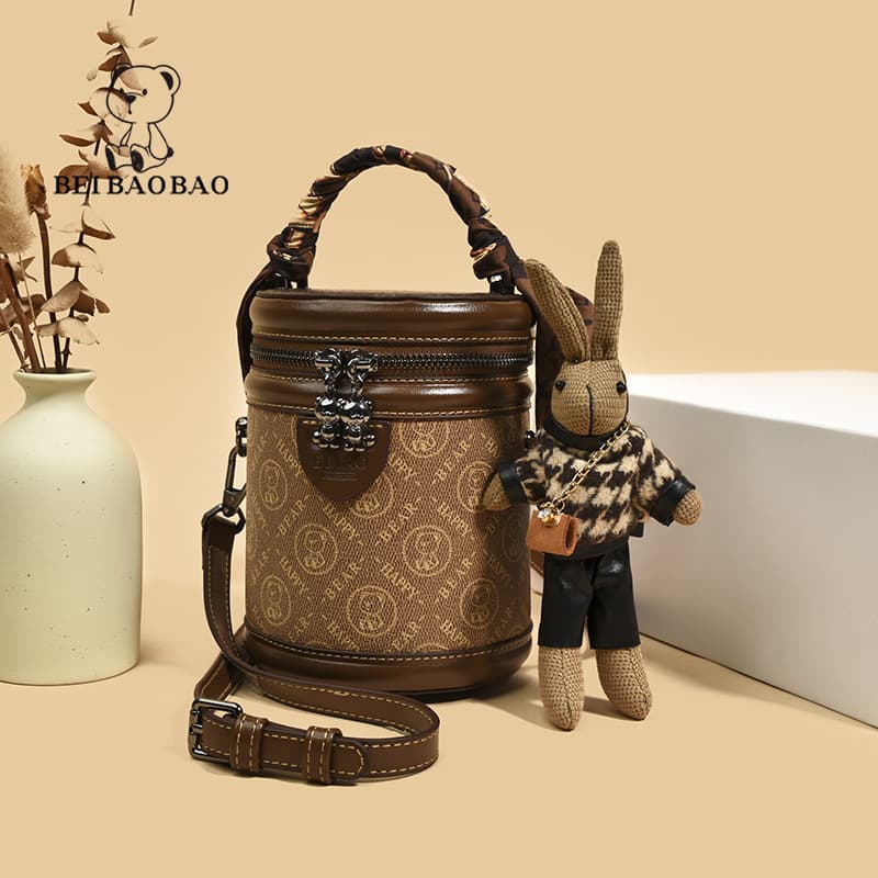Women's Bags bag source factory niche bag women new fashion silk scarf hand held shoulder bucket messenger bag