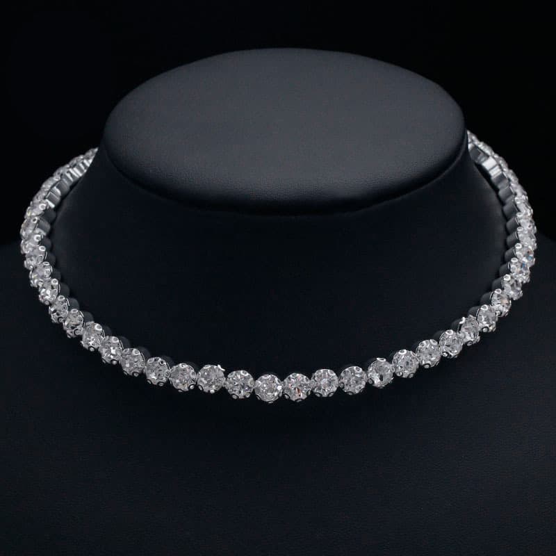 Fashionable Hot selling Full Bridal Jewelry Elegant Shining Water Diamond Single Row Necklace 5425 for Women