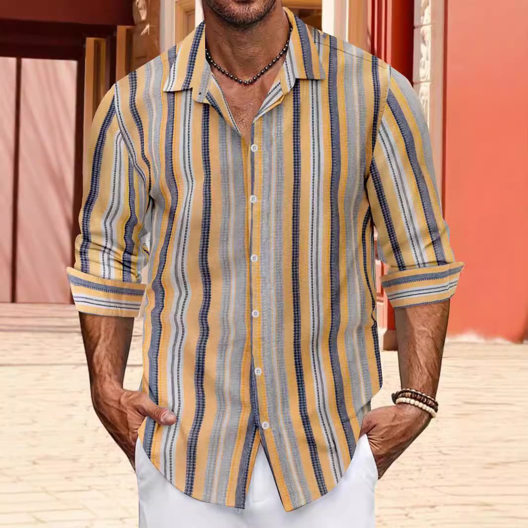 Men's Clothing European and American 2024 spring and autumn new style fast sale cotton and linen single breasted men's lapel long