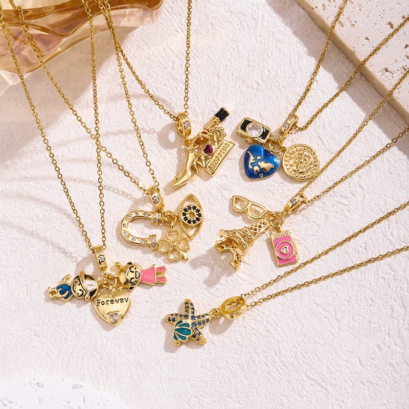 European And American Hot-Selling Ins Style Camera Lipstick Bear Airplane High Heels Women's Multi-Pendant Fashion Light