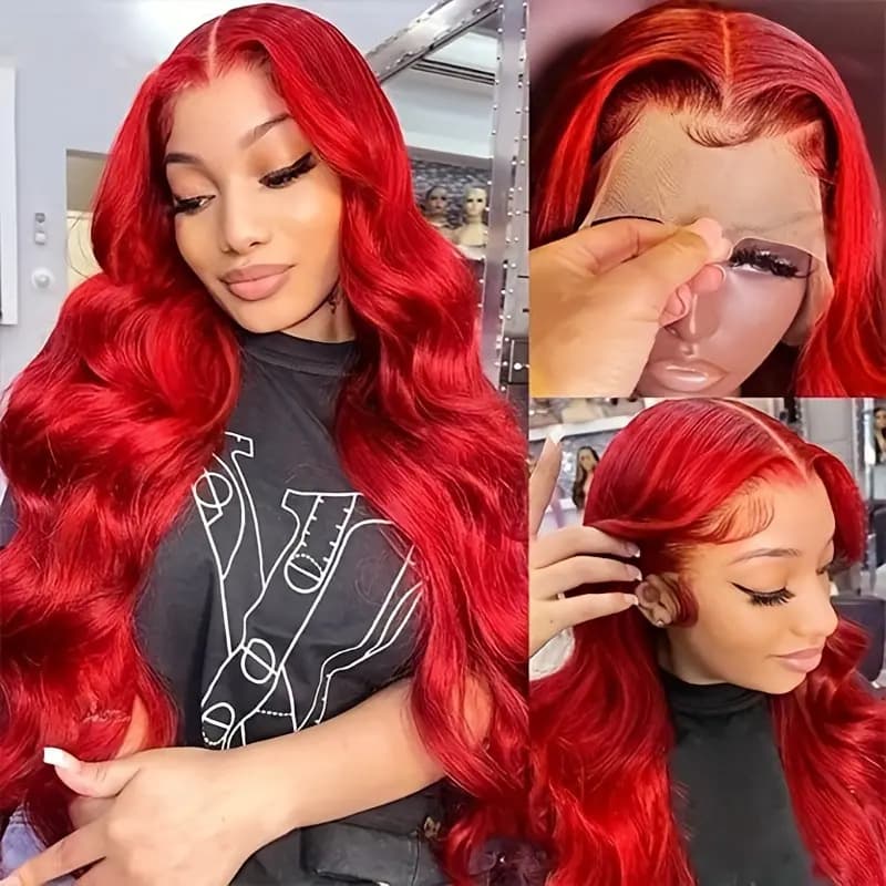 Women's Long Wavy Front Lace Wig Natural Fluffy Synthetic Hair Center Parted Full Head Clip-in
