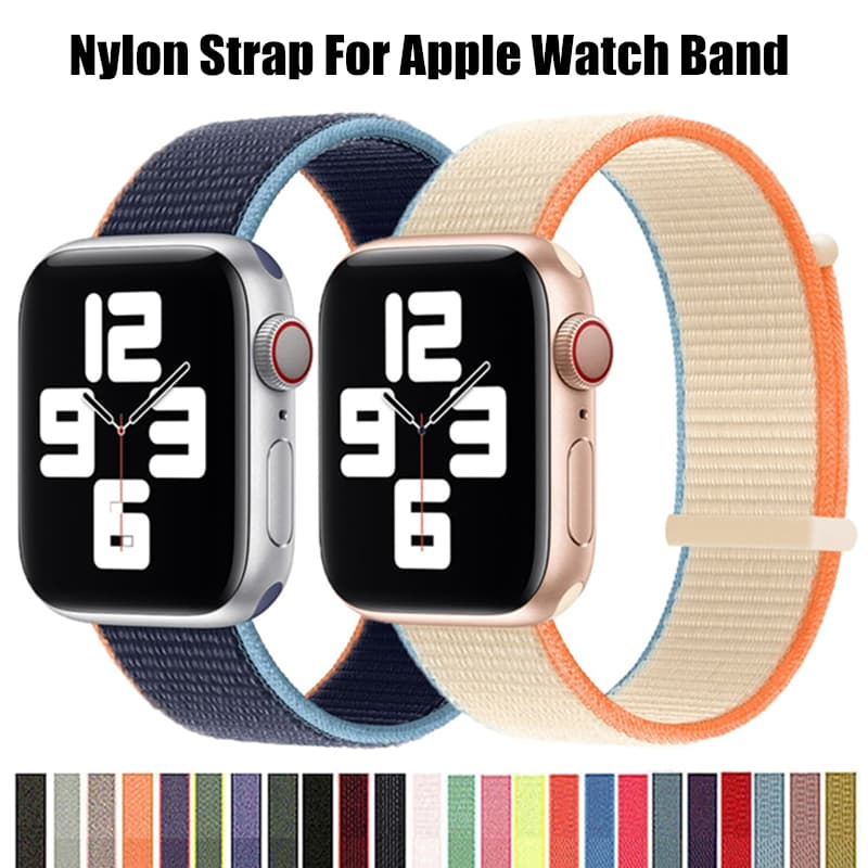 Soft Nylon Strap for Apple Watch Band 40mm 44mm 42mm 45mm Fashion Sports Watch Wristband for iWatch Series 8 7 6 5 4 3 2 1 SE