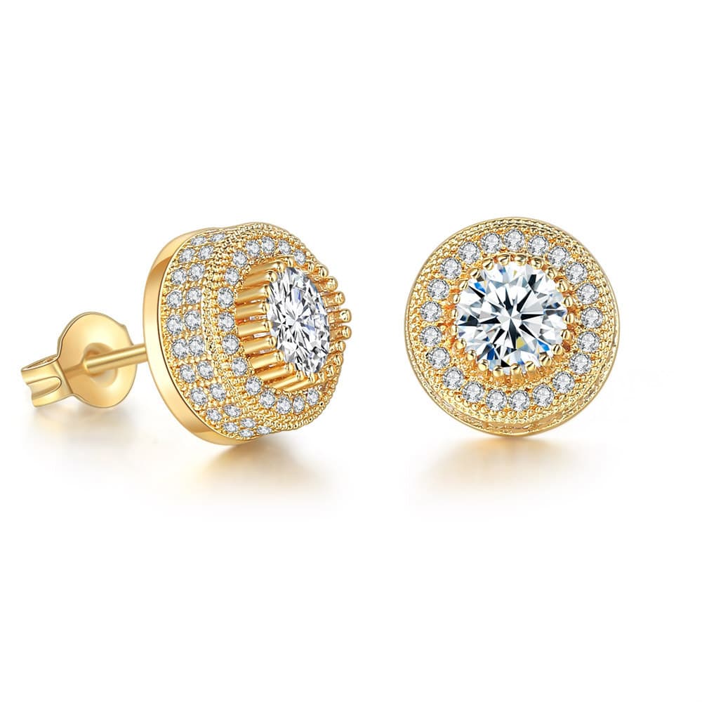 Simple And Elegant Earrings No Fading Silver Needle Full Diamond Earrings