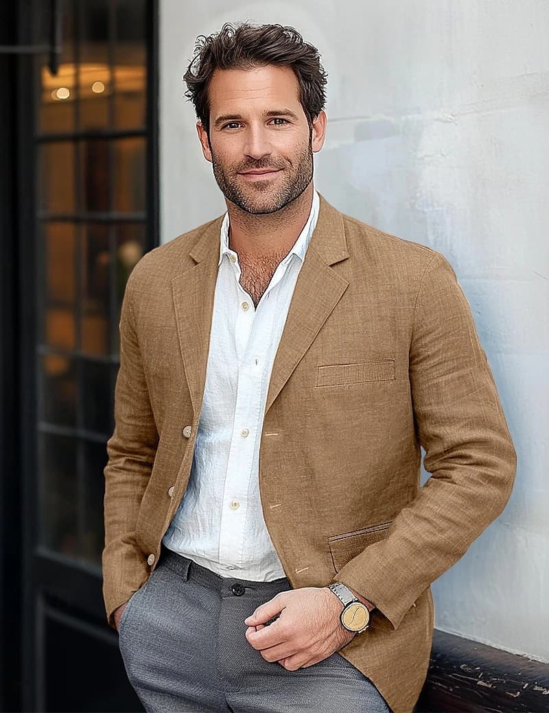 Men's Clothing Spring And Autumn New European Size Men's Suit Jacket Casual Solid Color Cotton And Linen Suit Jacket Cross Border Men's Tops