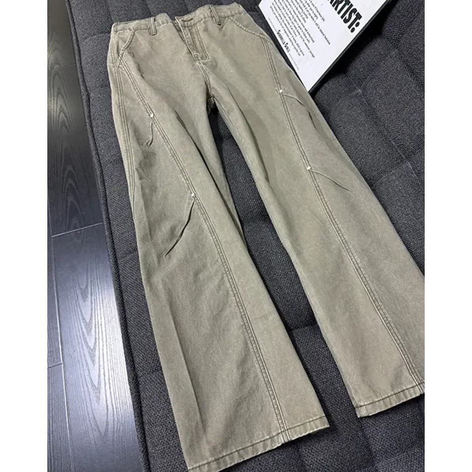 Men's Stylish Straight Leg Jeans With Rivet Details & Fleece Lining - American Retro Workwear Pants For Winter & Fall​